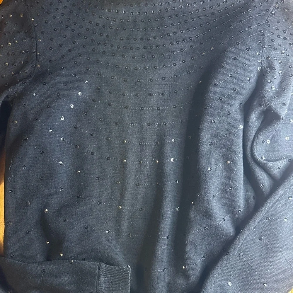 Joan Vass Black Sequin Sweater New with tags!